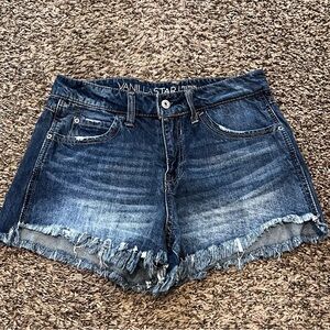 Vanilla Star Distressed Blue Jean Shorts